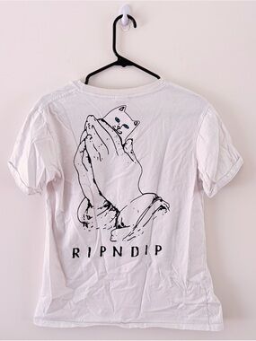 RIPNDIP | LORD DERMAL WHITE CREWNECK T-SHIRT